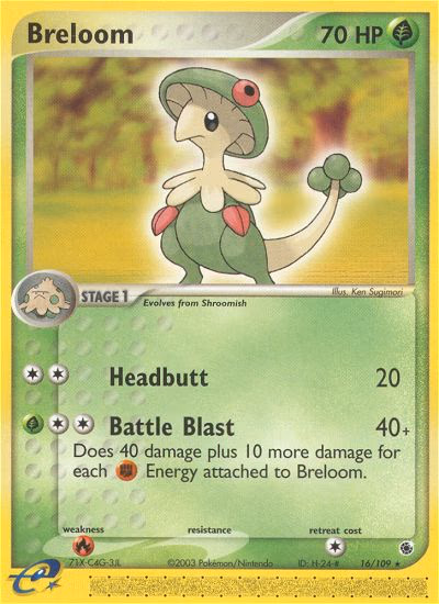 Breloom Pokemon card (16/109, Ruby & Sapphire)
