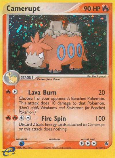 Camerupt Pokemon card (4/109, Ruby & Sapphire)