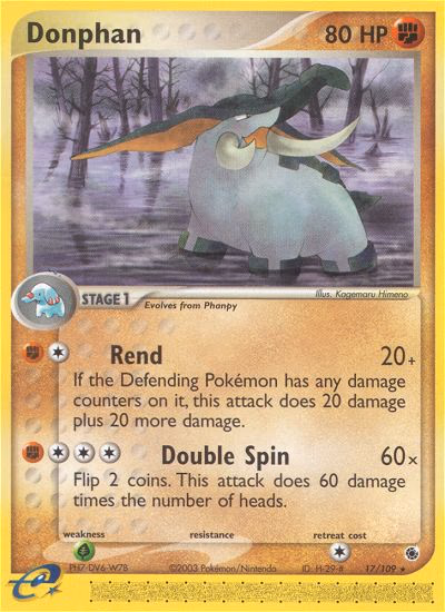 Donphan Pokemon card (17/109, Ruby & Sapphire)