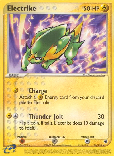 Electrike Pokemon card (30/109, Ruby & Sapphire)