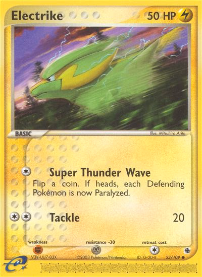 Electrike Pokemon card (53/109, Ruby & Sapphire)