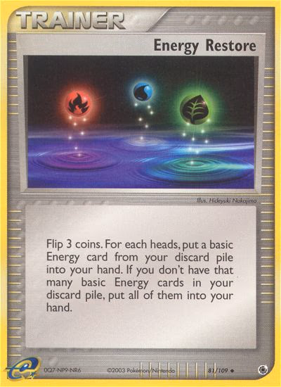 Energy Restore Pokemon card (81/109, Ruby & Sapphire)