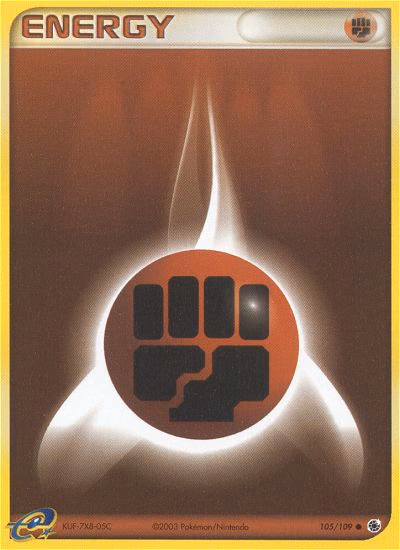 Fighting Energy Pokemon card (105/109, Ruby & Sapphire)