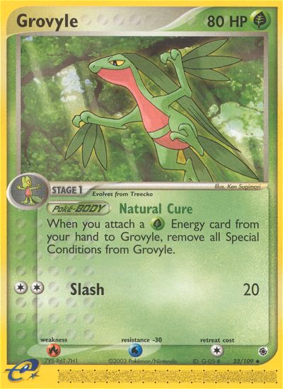Grovyle Pokemon card (32/109, Ruby & Sapphire)