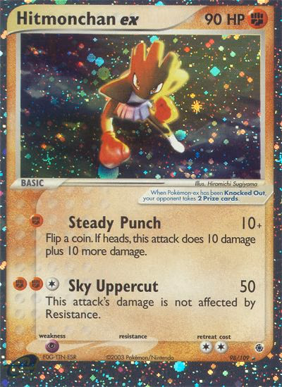 Hitmonchan ex Pokemon card (98/109, Ruby & Sapphire)