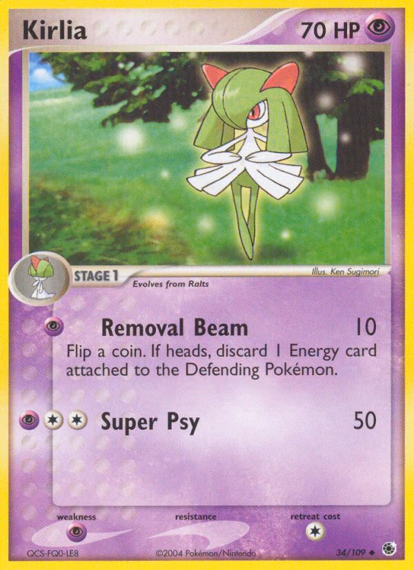 Kirlia Pokemon card (34/109, Ruby & Sapphire)
