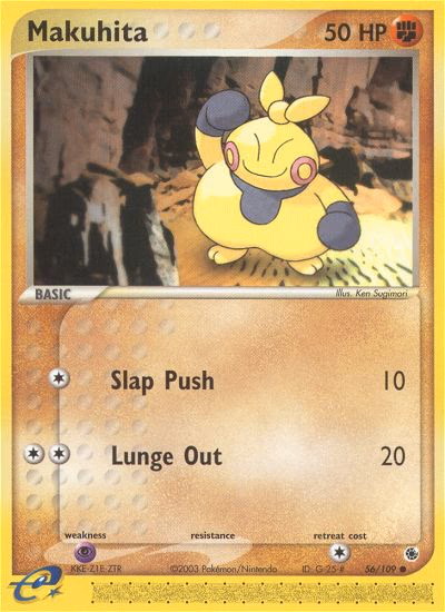 Makuhita Pokemon card (56/109, Ruby & Sapphire)