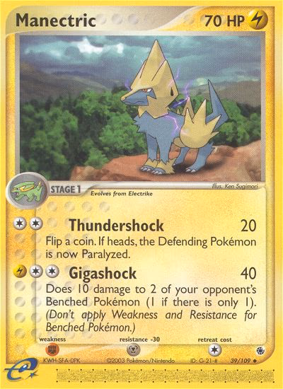 Manectric Pokemon card (39/109, Ruby & Sapphire)