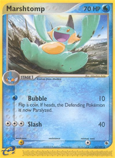 Marshtomp Pokemon card (40/109, Ruby & Sapphire)