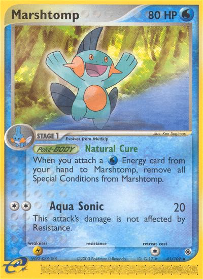 Marshtomp Pokemon card (41/109, Ruby & Sapphire)