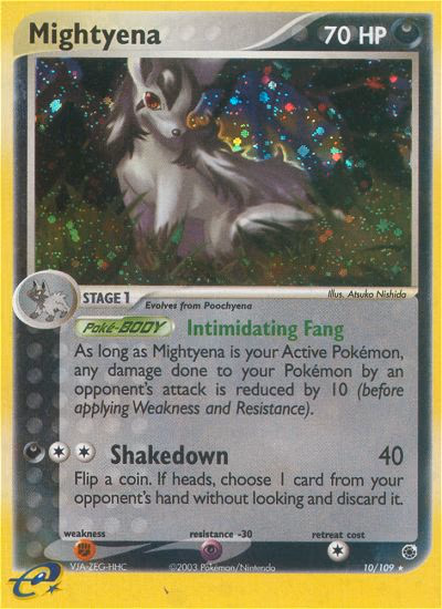 Mightyena Pokemon card (10/109, Ruby & Sapphire)