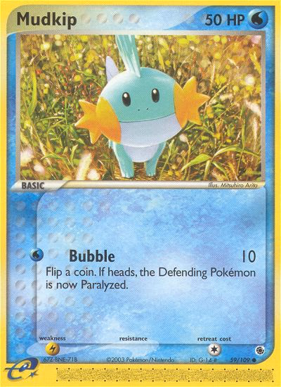 Mudkip Pokemon card (59/109, Ruby & Sapphire)