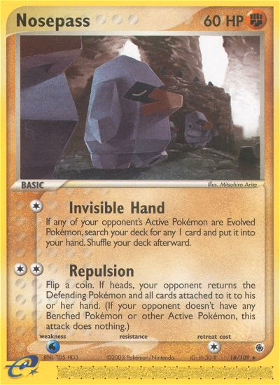 Nosepass Pokemon card (18/109, Ruby & Sapphire)