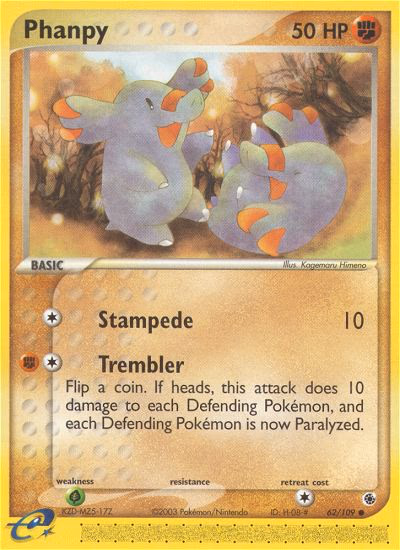 Phanpy Pokemon card (62/109, Ruby & Sapphire)