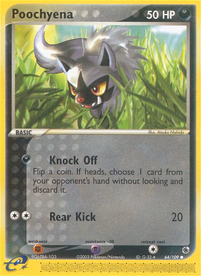 Poochyena Pokemon card (64/109, Ruby & Sapphire)