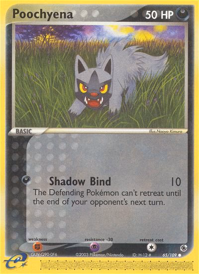 Poochyena Pokemon card (65/109, Ruby & Sapphire)