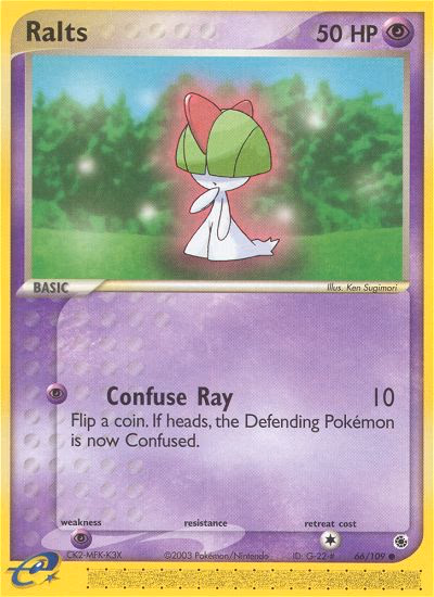 Ralts Pokemon card (66/109, Ruby & Sapphire)