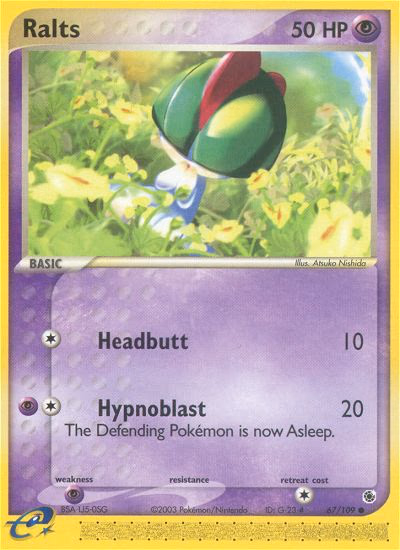 Ralts Pokemon card (67/109, Ruby & Sapphire)