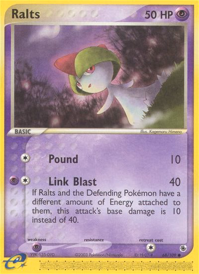 Ralts Pokemon card (68/109, Ruby & Sapphire)