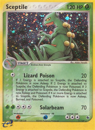 Sceptile Pokemon card (11/109, Ruby & Sapphire)