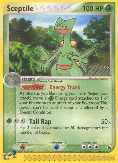 Sceptile Pokemon card (20/109, Ruby & Sapphire)