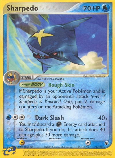 Sharpedo Pokemon card (22/109, Ruby & Sapphire)
