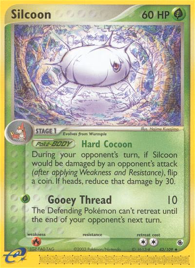 Silcoon Pokemon card (43/109, Ruby & Sapphire)
