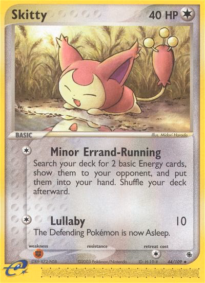Skitty Pokemon card (44/109, Ruby & Sapphire)