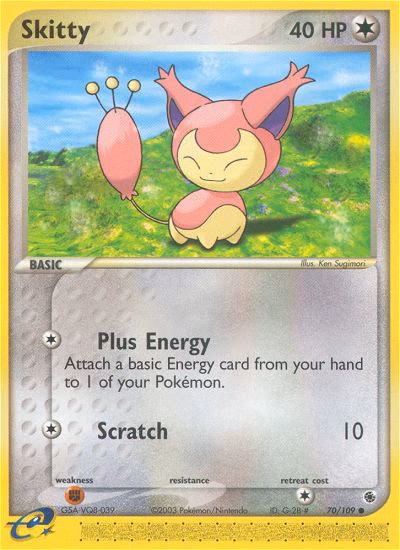 Skitty Pokemon card (70/109, Ruby & Sapphire)