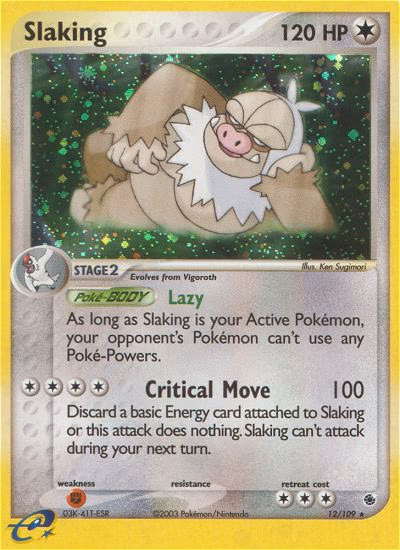 Slaking Pokemon card (12/109, Ruby & Sapphire)