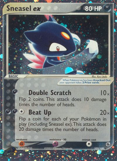 Sneasel ex Pokemon card (103/109, Ruby & Sapphire)