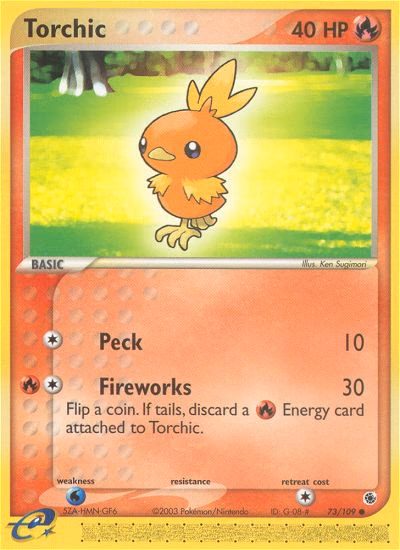 Torchic Pokemon card (73/109, Ruby & Sapphire)