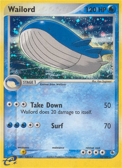 Wailord Pokemon card (14/109, Ruby & Sapphire)