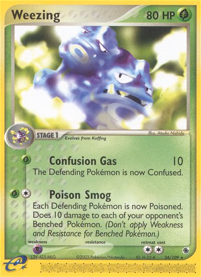 Weezing Pokemon card (24/109, Ruby & Sapphire)