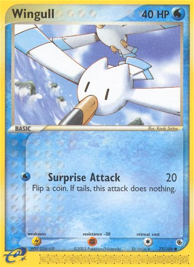 Wingull Pokemon card (77/109, Ruby & Sapphire)