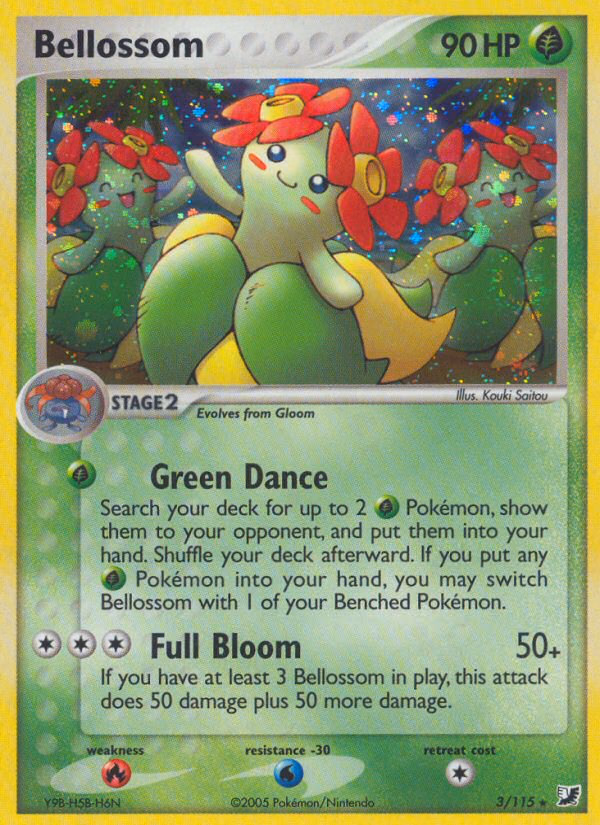 Bellossom Pokemon card (3/115, Unseen Forces)