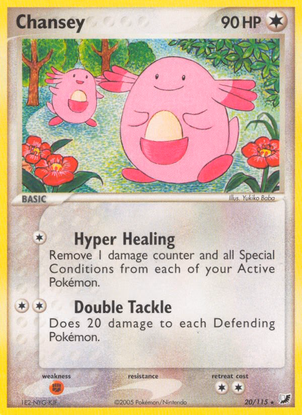 Chansey Pokemon card (20/115, Unseen Forces)