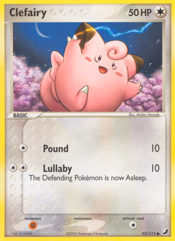 Clefairy Pokemon card (53/115, Unseen Forces)