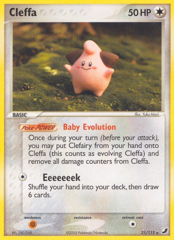 Cleffa Pokemon card (21/115, Unseen Forces)
