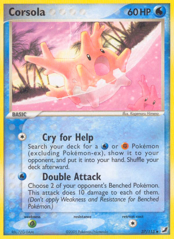 Corsola Pokemon card (37/115, Unseen Forces)