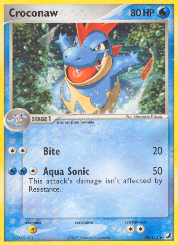 Croconaw Pokemon card (38/115, Unseen Forces)