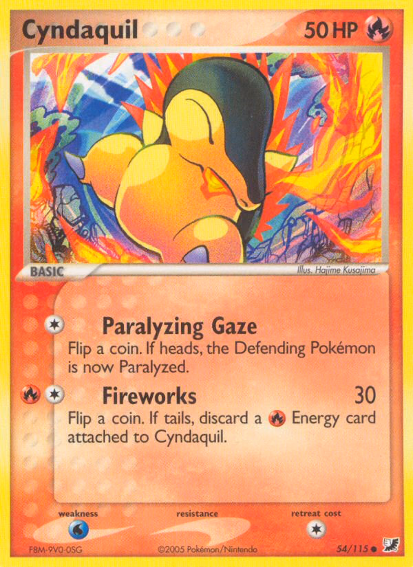 Cyndaquil Pokemon card (54/115, Unseen Forces)
