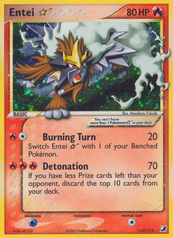 Entei ★ Pokemon card (113/115, Unseen Forces)