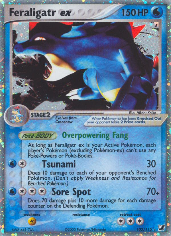 Feraligatr ex Pokemon card (103/115, Unseen Forces)
