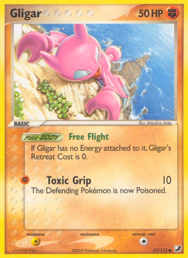 Gligar Pokemon card (57/115, Unseen Forces)