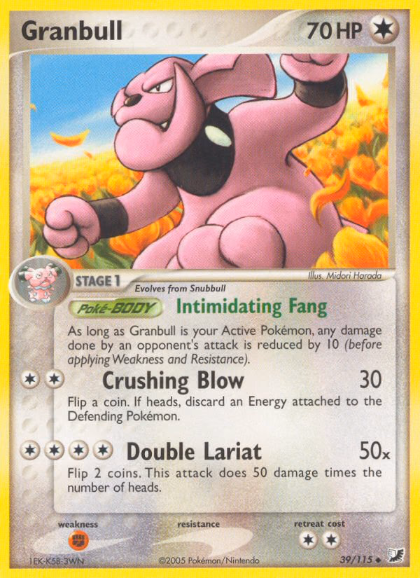 Granbull Pokemon card (39/115, Unseen Forces)