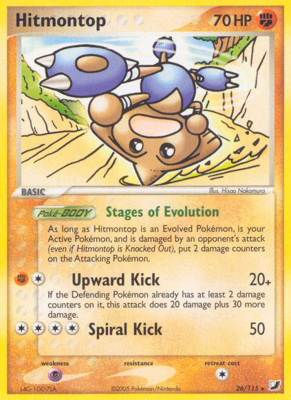 Hitmontop Pokemon card (26/115, Unseen Forces)