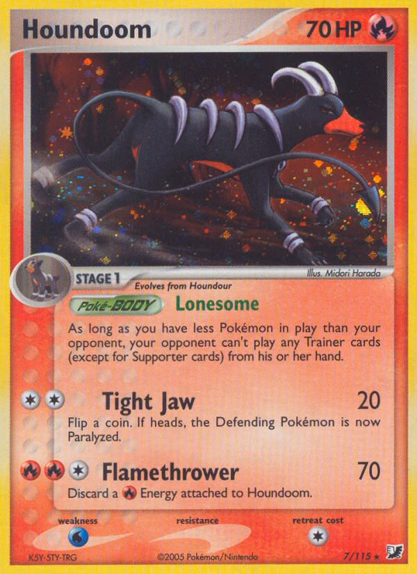 Houndoom Pokemon card (7/115, Unseen Forces)