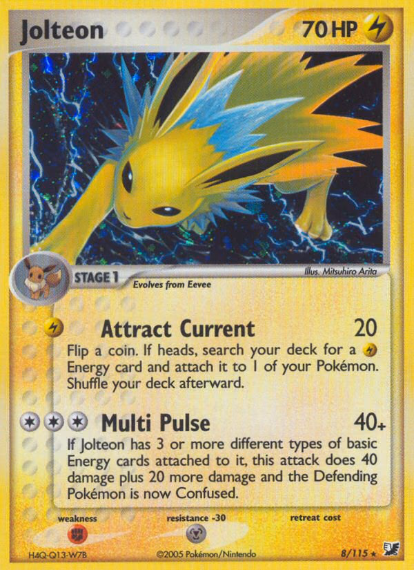 Jolteon Pokemon card (8/115, Unseen Forces)