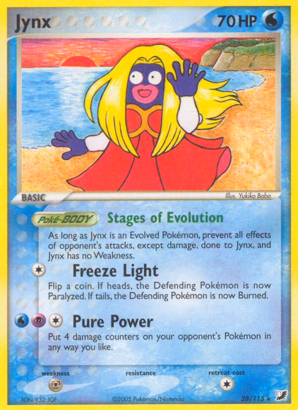 Jynx Pokemon card (28/115, Unseen Forces)